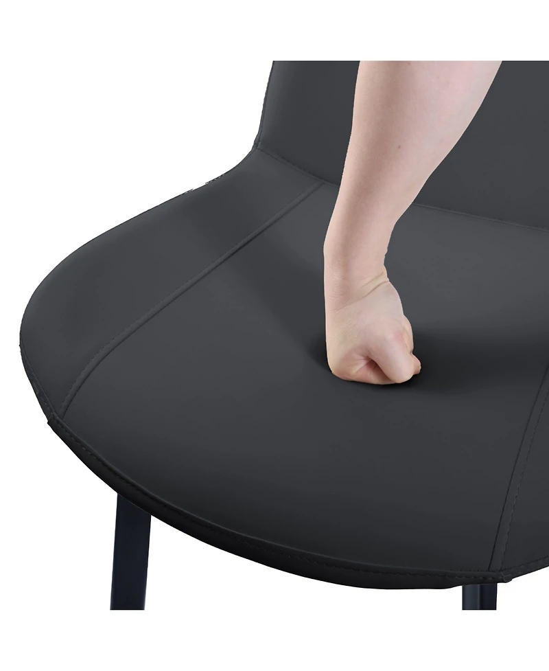 Flynama Set of 2 Pu Leather Dining Chairs, Carbon Steel Metal Legs 330 Lbs Weight Capacity