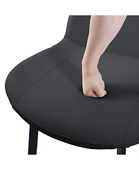 Flynama Set of 2 Pu Leather Dining Chairs, Carbon Steel Metal Legs 330 Lbs Weight Capacity