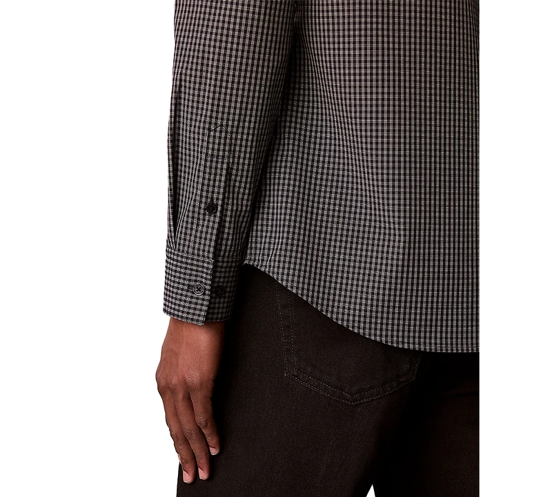Calvin Klein Men's Gingham Supima Stretch Regular-Fit Shirt