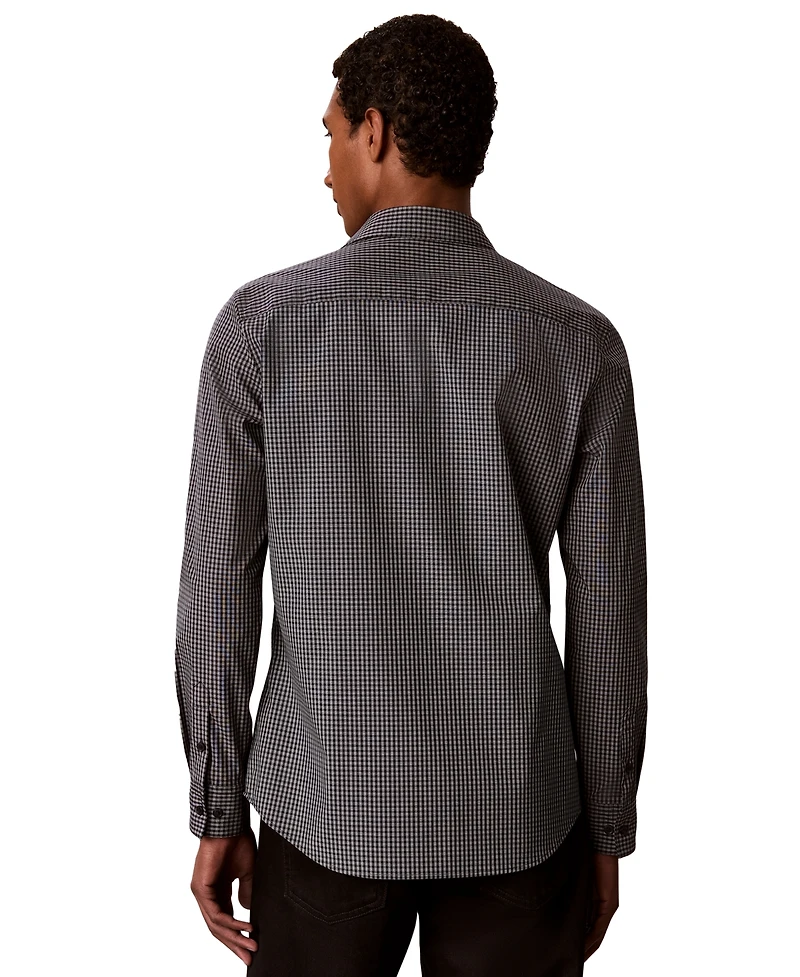 Calvin Klein Men's Gingham Supima Stretch Regular-Fit Shirt