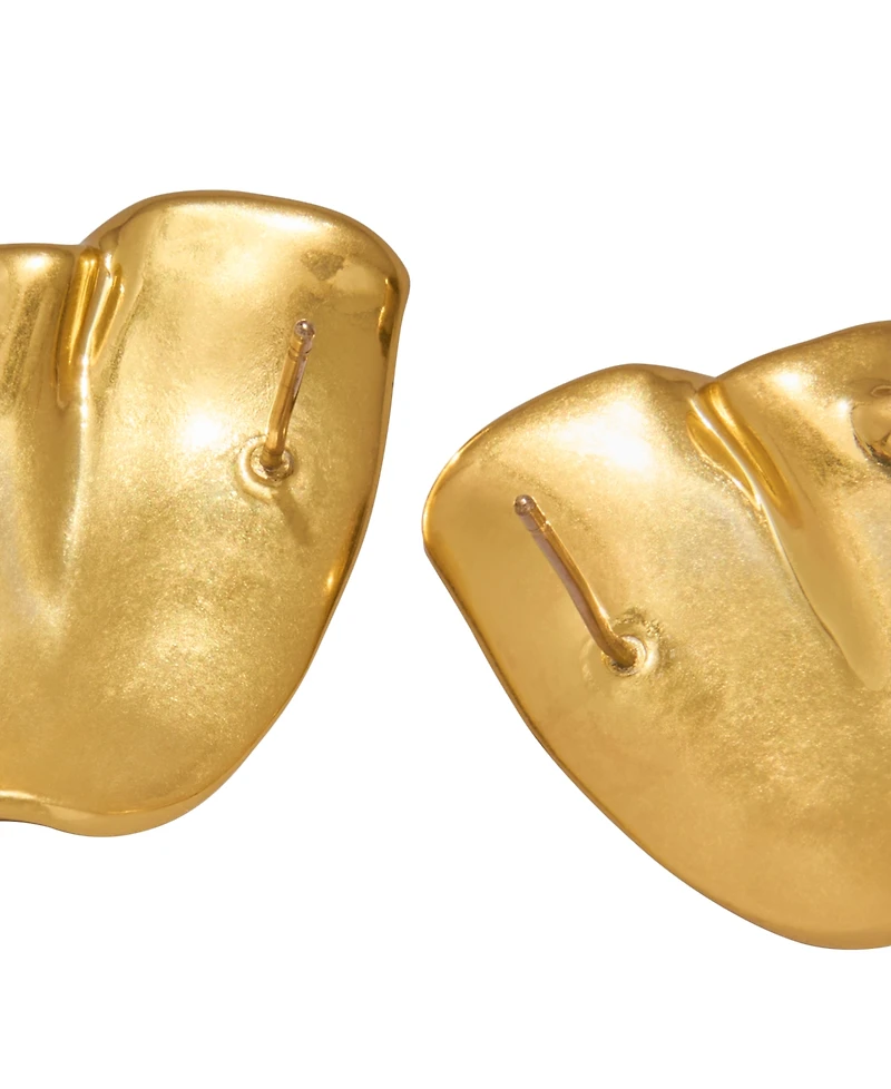 Donna Karan New York Gold-Plated Wide Twisted Stud Earrings