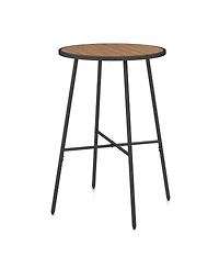 Mecale 41-Inch Round Acacia Wood Outdoor Bar Table