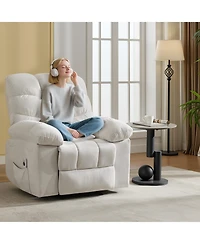gaomon 360degree(s) Swivel Recliner Chair for Living Room and Nursery - Upholstered Fabric, Q235 Steel Frame, Manual Recliner,300 lbs Capacity