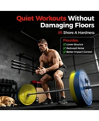 Fed Fitness Bumper Plate Set 2 Inch Olympic Weight Plates Pair Tested Rubber Plates Steel Insert for Barbell Home Gym