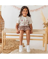 Sweet Wink Little and Big Girls Mocha Floral Lace Bow Headband