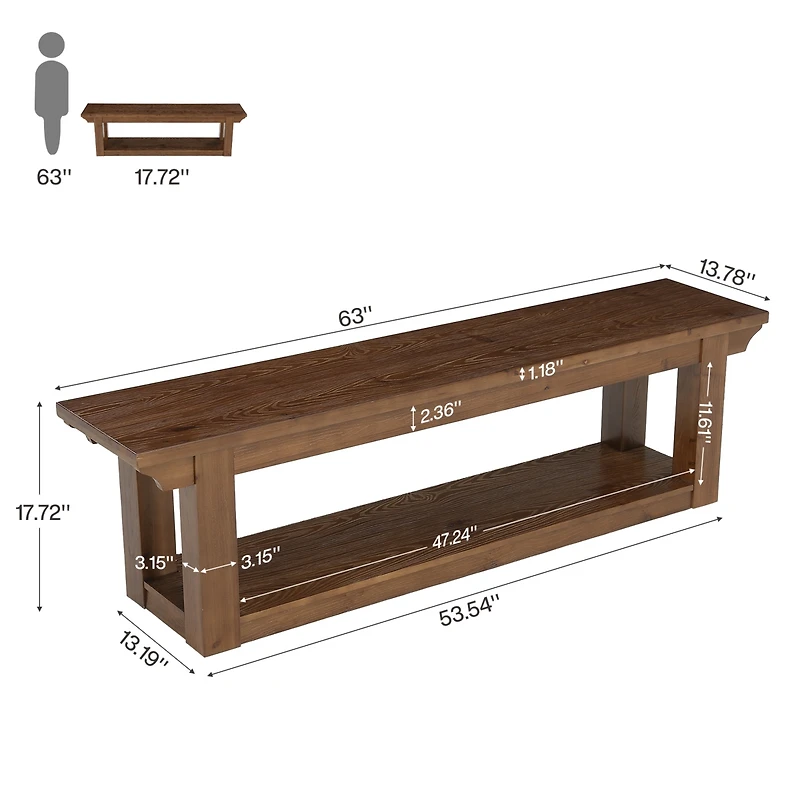 Tribesigns Shoe Rack Bench, Wooden Entryway Bench