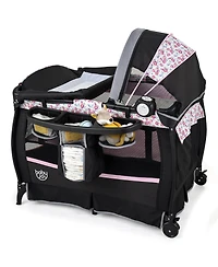 Costway Baby Bassinet Bedside Crib with Changing Table Mattress Detachable Canopy Basket