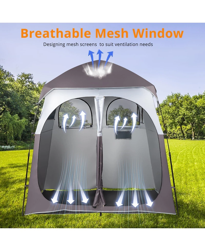 Piscifun Pop Up 2 Room Shower Tent Portable Changing Camping Shelter With Carrying Bag Easy Setup