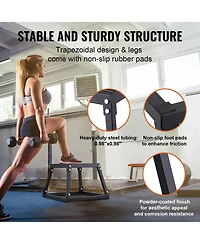 Vevor 12" Plyometric Jump Box Fitness Exercise Plyo Box Step Cross Black