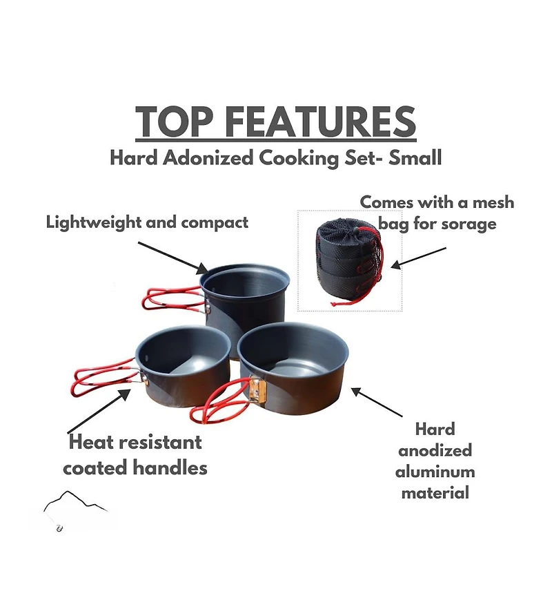 Piscifun Camping Cookware Set With Carry Bag Lightweight Compact Nonstick Frypan Pots