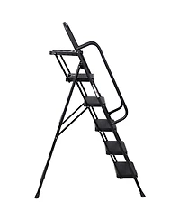 Streamdale Furniture 5 Step Folding Steel Ladder with Handrail and Anti-Slip Pedals 330 lbs