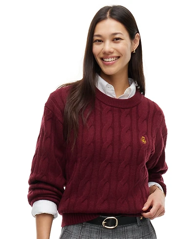 Tommy Hilfiger Women's American Icons Cable-Knit Crewneck Sweater
