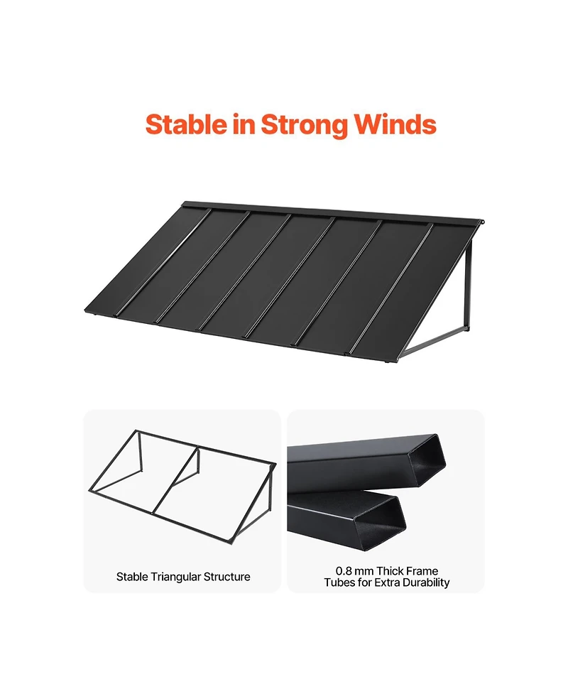 Vevor Window Awning Door Canopy 80x36 in Outdoor Steel Front Door Awnings Anti-Rust