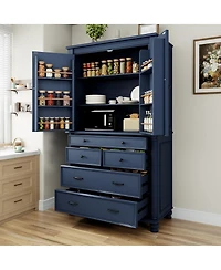 Streamdale Furniture Freestanding Large Kitchen Pantry Tall Storage Cabinet