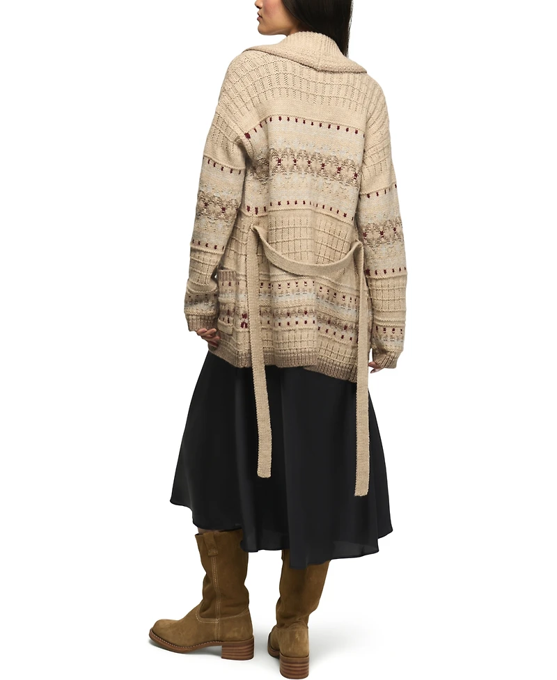 Lucky Brand Women's Shawl-Collar Fair Isle Cardigan