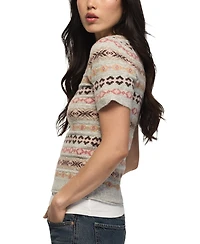Lucky Brand Women's Fair Isle Crewneck Short-Sleeve Sweater