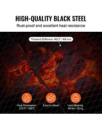 Vevor 32" Rectangle Cooking Grate Fire Pit Grill Grate X-Marks Heavy-Duty Steel