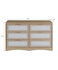 Streamdale Furniture Transitional 6-Drawer Farmhouse Dresser