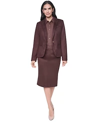 Tommy Hilfiger Women's Short One-Button Faux Suede Blazer