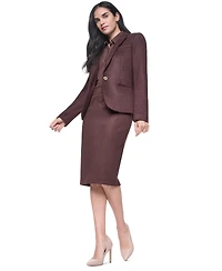 Tommy Hilfiger Women's Short One-Button Faux Suede Blazer