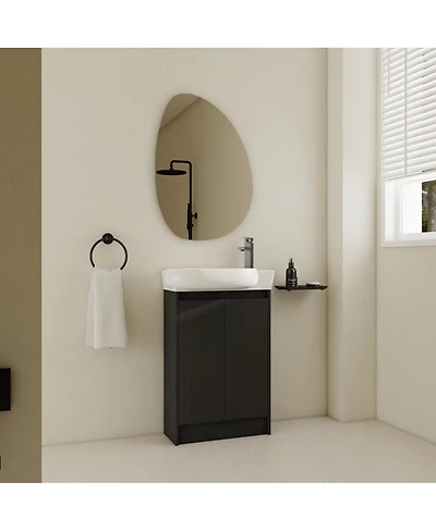 Sillysis 23" Freestanding Bathroom Vanity with Sink, Modern Soft Close Doors, Adjustable Storage Shelf for Small Spaces