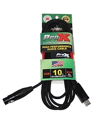 ProX High-Performance 20AWG Xlr-f to Usb Audio Cable 10 ft.