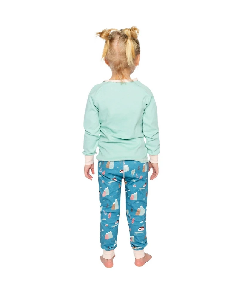 Deux par Deux Little Girls 6-12 Cotton Two Piece Pajama Set House Print