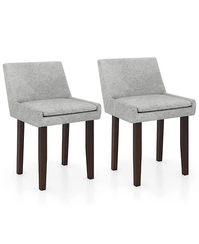 Gouun Modern Upholstered Fabric Side Chairs Set of 2, Padded Seat