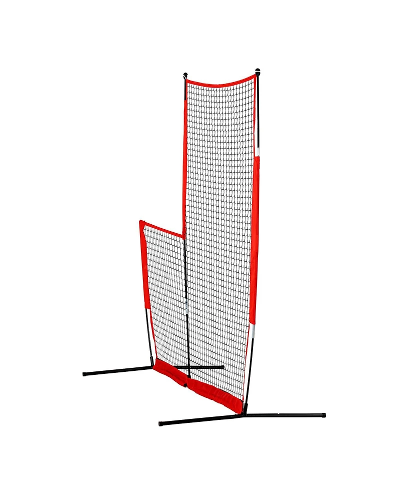 Hongge L-Screen Baseball Safety Net 7 x 7 ft Portable Pitching Screen with Ground Stakes and Carry Bag