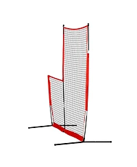 Hongge L-Screen Baseball Safety Net 7 x 7 ft Portable Pitching Screen with Ground Stakes and Carry Bag