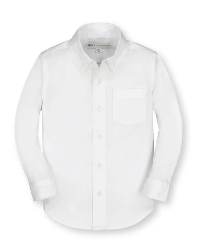 Hope & Henry Little Boys 5-7 Organic Long Sleeve Stretch Poplin Shirt