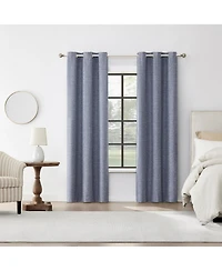 Sun Zero Tula Crosshatch 100% Blackout Grommet Curtain Panel