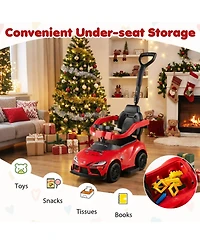 Hongge 3-in-1 Licensed Toddler Push Car with Parent Handle and Ride-On Modes, Ages 1.5-5