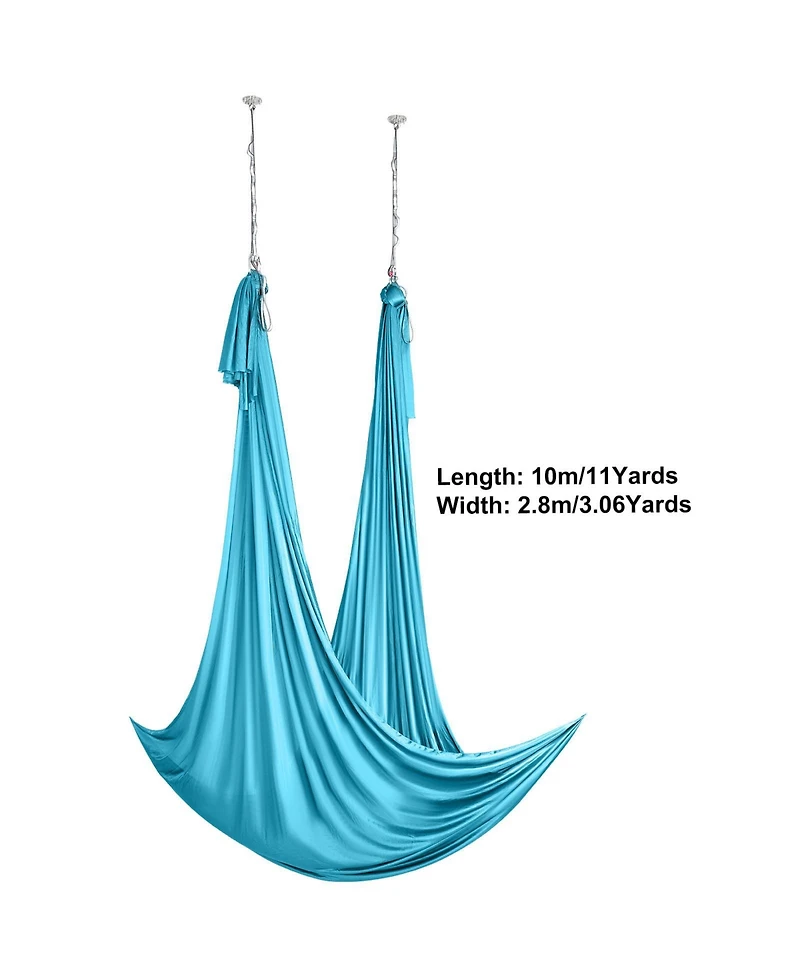Hongge Aerial Silk and Yoga Swing Kit 11 Yards Nylon Hammock with Full Rigging Hardware for All Levels