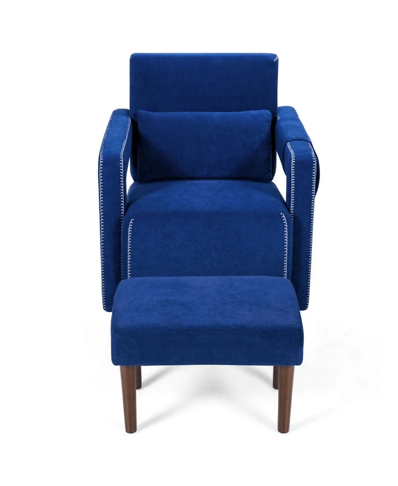 Gouun 31 Inch Berber Fleece Accent Chair with Matching Ottoman and Lumbar Pillow