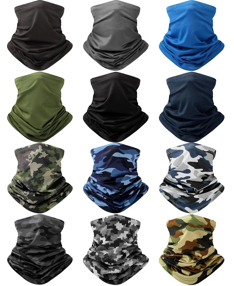 Piscifun 12 Pack Neck Gaiter Face Mask Uv Protection Breathable Outdoor Scarf