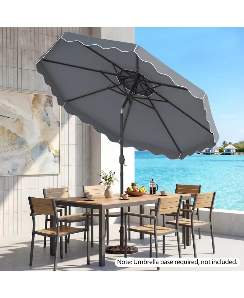 Gouun 10 Ft Push-Button Tilt Patio Umbrella with Crank Lift