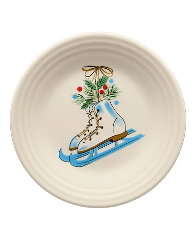 Fiesta Jolly Christmas Skates Classic Rim Luncheon Plate