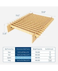 homfan Mortise and Tenon Platform Bed Frame