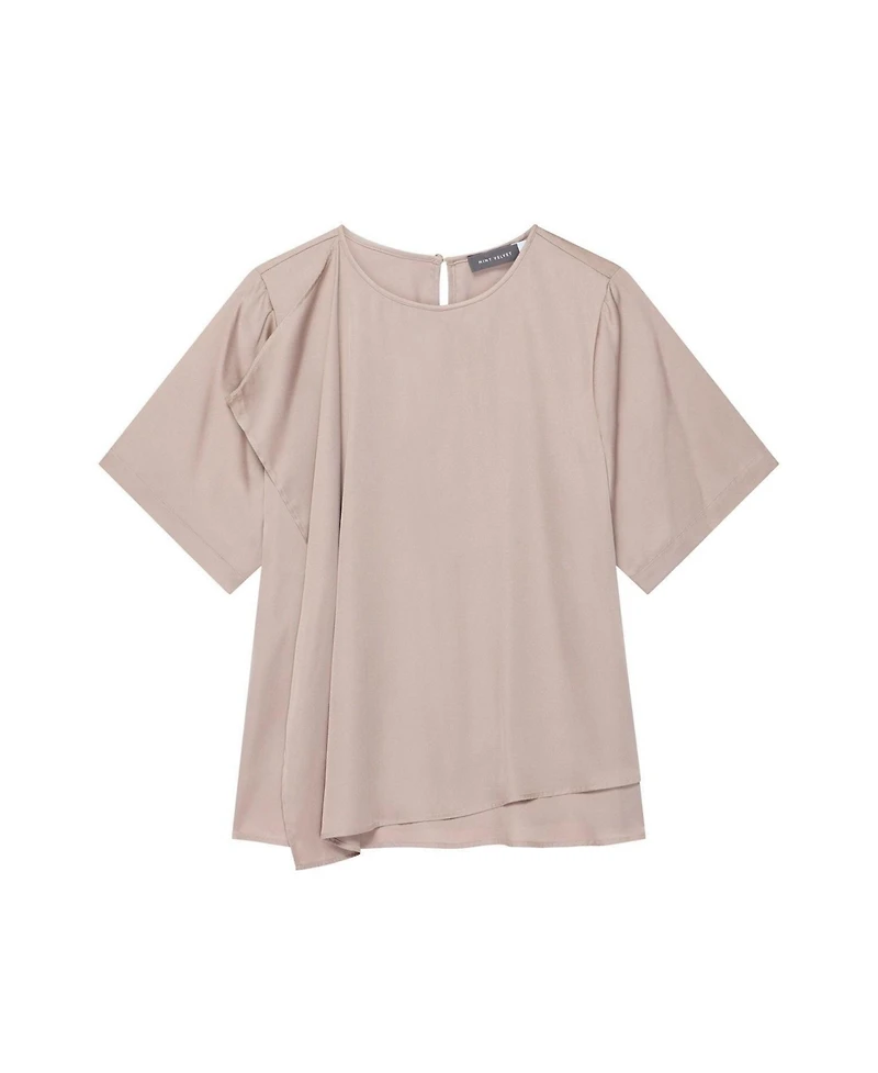 Mint Velvet Women's Satin Ruffle-Front Button-Back Top