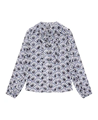 Mint Velvet Women's Art Deco Ruffle Tie-Neck Blouse