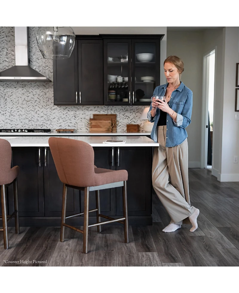 Maven Lane Gia Wingback Upholstered Kitchen Bar Stool with Back
