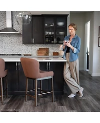 Maven Lane Gia Wingback Upholstered Kitchen Bar Stool with Back
