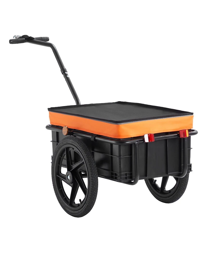 Mountaintop Bike Cargo Trailer,88LBS,16"Wheels,Universal Hitch, Waterproof Cover, Reflectors, Fit 24"-28" Bikes