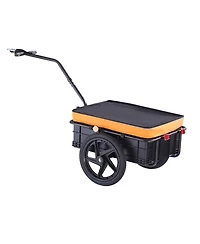 Mountaintop Bike Cargo Trailer,88LBS,16"Wheels,Universal Hitch, Waterproof Cover, Reflectors, Fit 24"-28" Bikes