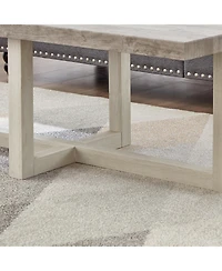 Flynama Contemporary Coffee Table Weathered Cross Base Design