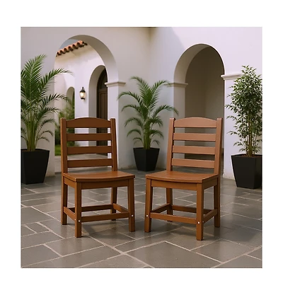 Clihome Modern Hdpe Outdoor Dining Chairs Set of 2
