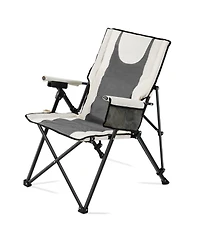 Mountaintop Heated Camping Chair, 3 Heat Settings, High Back Folding Chair, 260lbs Support, Padded Armrest and Cupholder