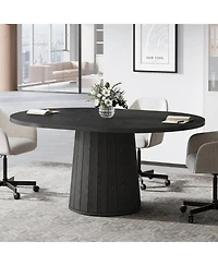 Tribesigns 55.11" Oval Conference Table for 6