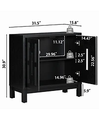 Clihome 31.5" Modern Sideboard Buffet Cabinet Display Storage with Double Doors and Adjustable Shelves